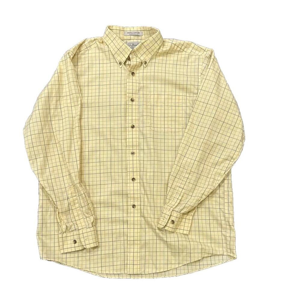 LL Bean Traditional Fit Wrinkle Free Button Up Shirt Men L 269337 100% Cotton